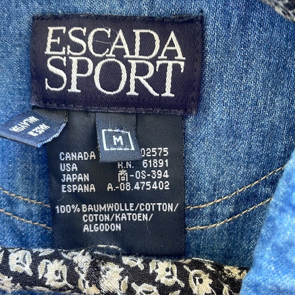 VInTAGE Escada Sports denim Shirt M gold 🥇 Jeans - Picture 7 of 8